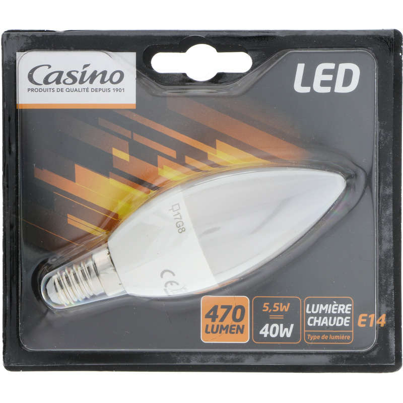 Ampoule LED - Flamme - 40w - 470 Lumen - A vis E14 - ...