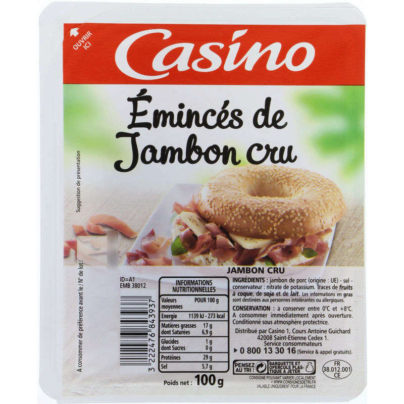 CASINO Emincés - Jambon cru