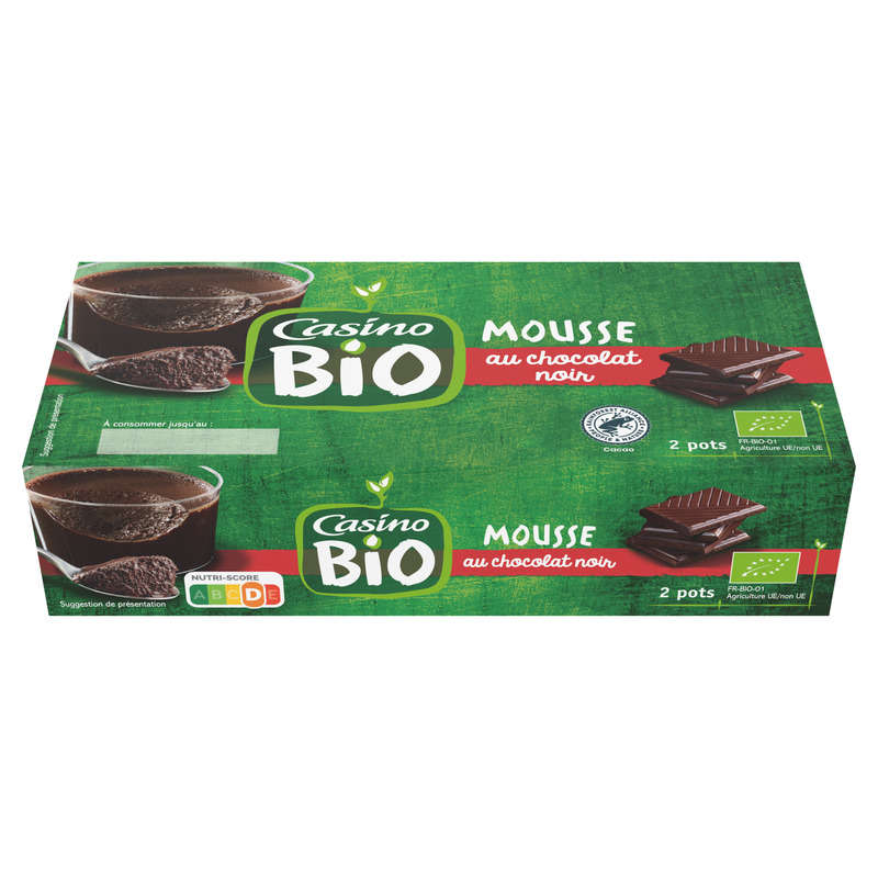 CASINO BIO Mousse - Chocolat noir - Biologique