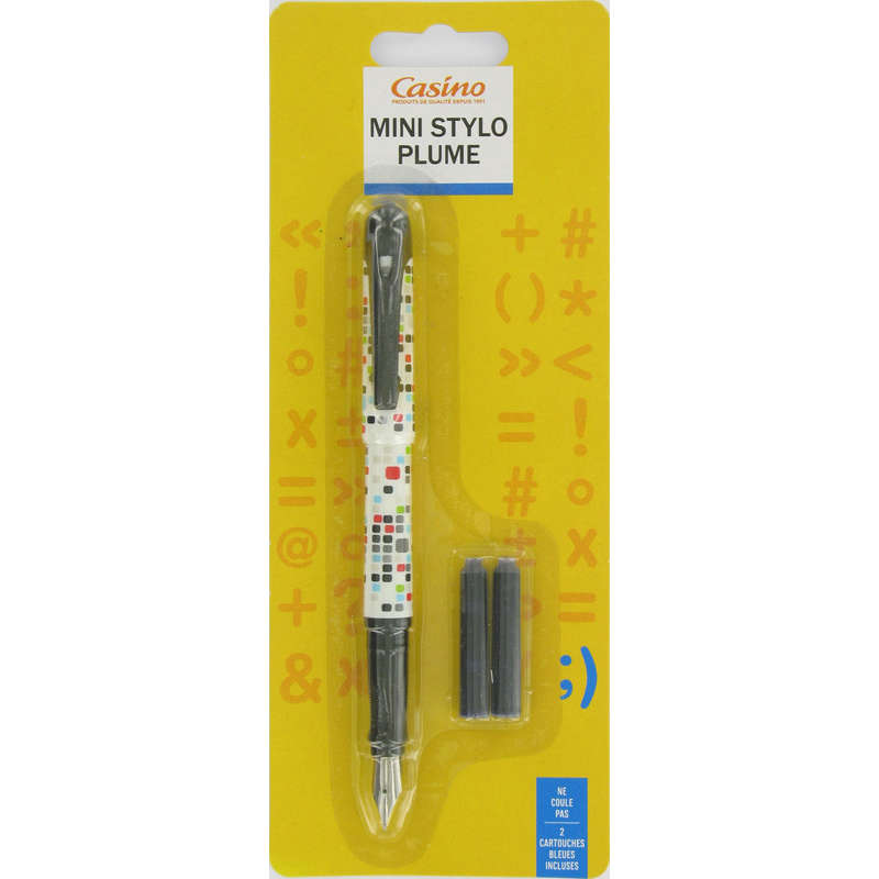 Mini stylo plume + 2 cartouches x1