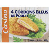 CASINO Cordons bleus de poulet x4 400g