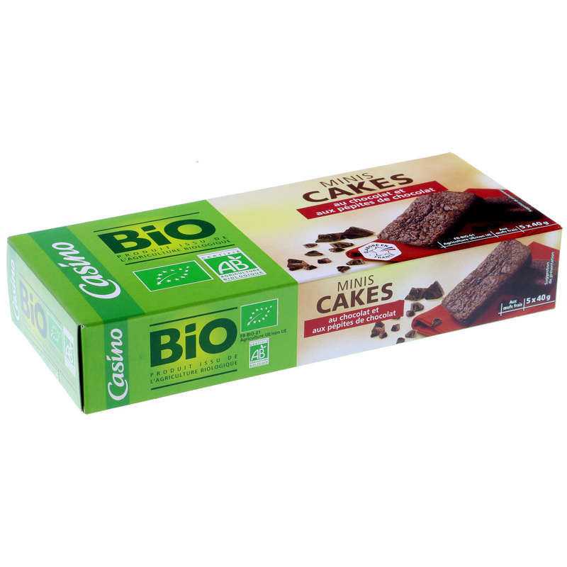CASINO BIO Mini cakes au choclat et pépites de chocolat - Bi...