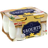 CASINO Yaourt au lait entier saveur vanille pot ve