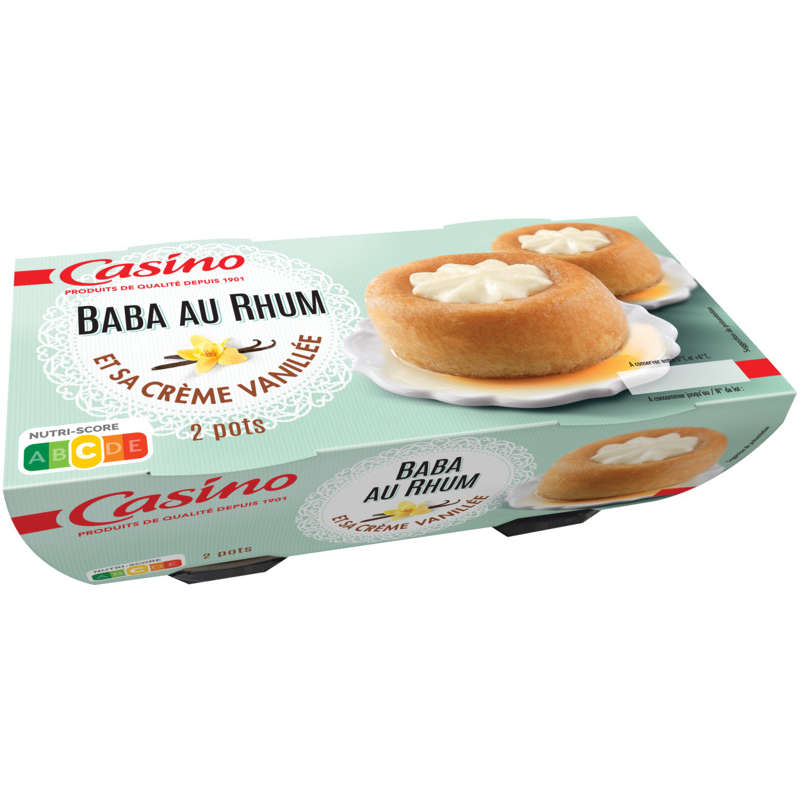 CASINO Baba au rhum - Crème vanillée