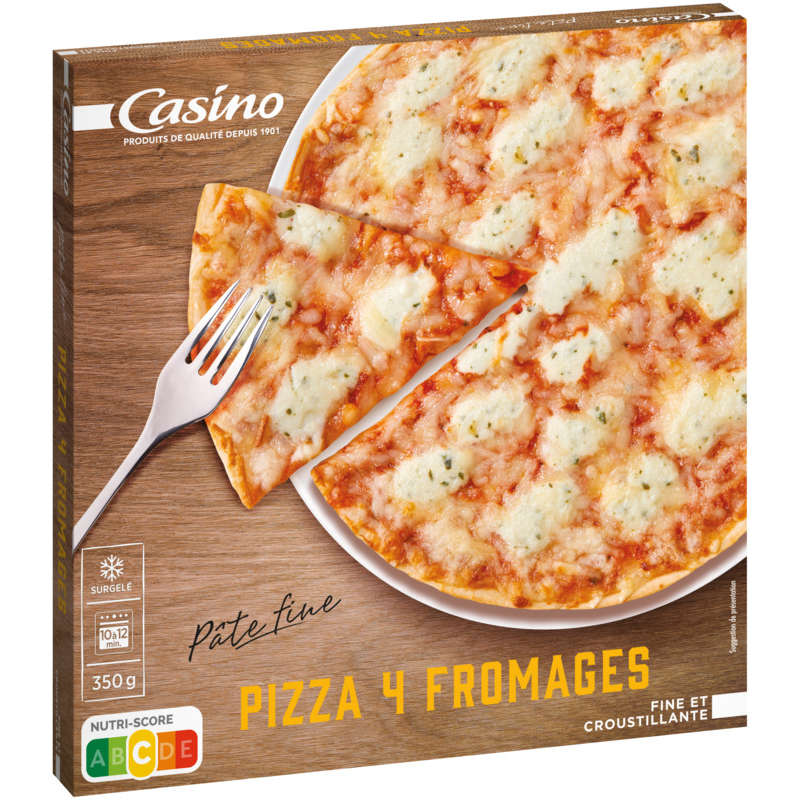 CASINO Pizza - 4 fromages - Pâte fine