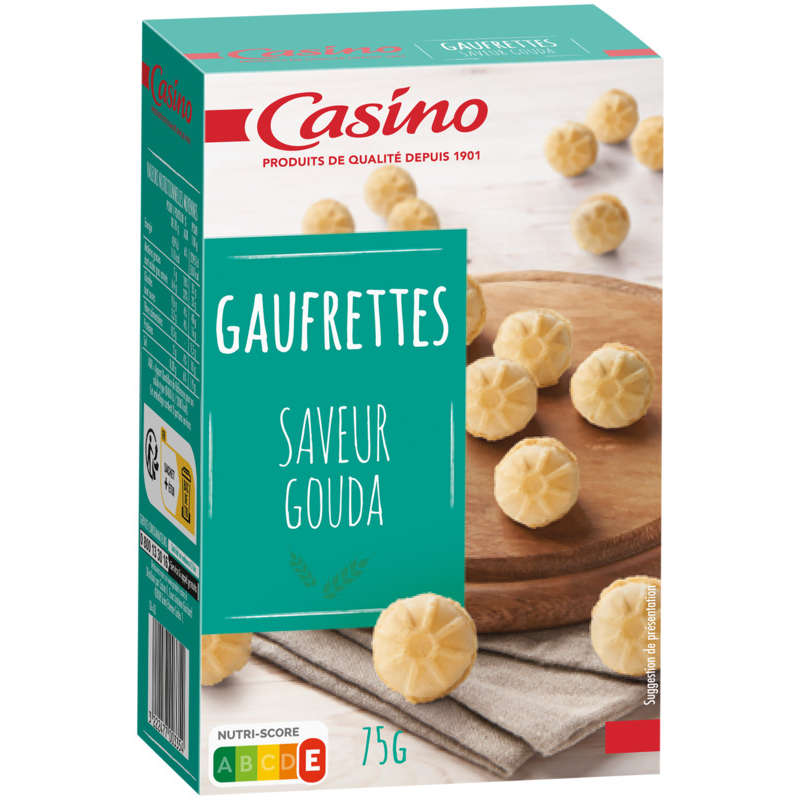 CASINO Gaufrettes - Biscuits apéritifs - Goût gouda