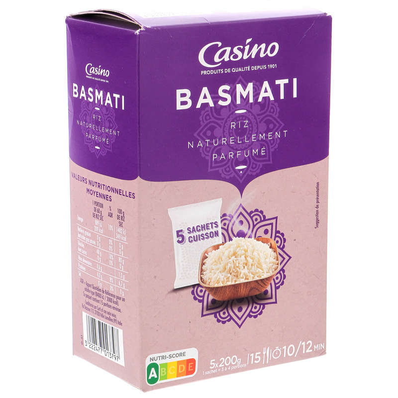 CASINO Riz - Basmati - Naturellement parfumé - Sachets cuiss...