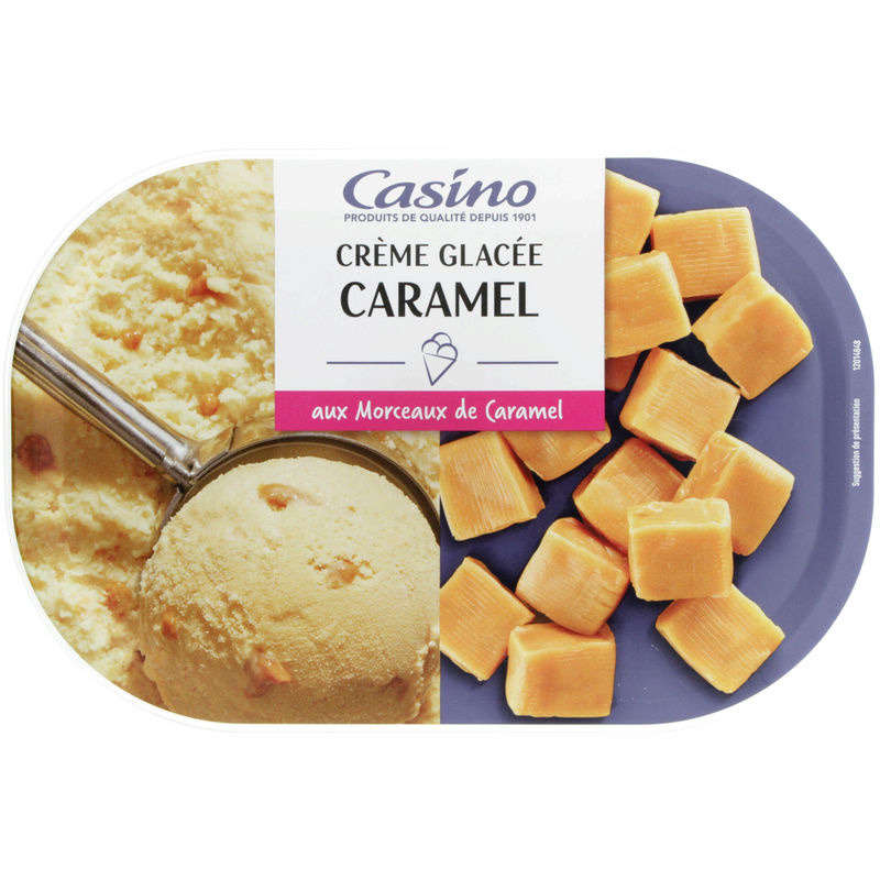 CASINO Crème glacée - Caramel - Avec morceaux de caramel