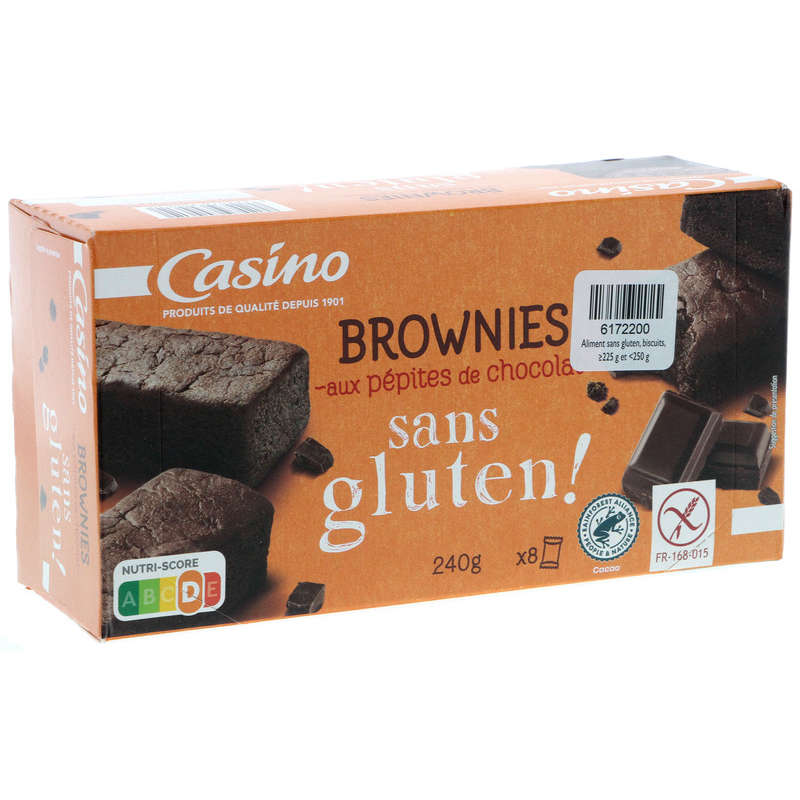 CASINO Brownies - Pépites de chocolat - Sans gluten