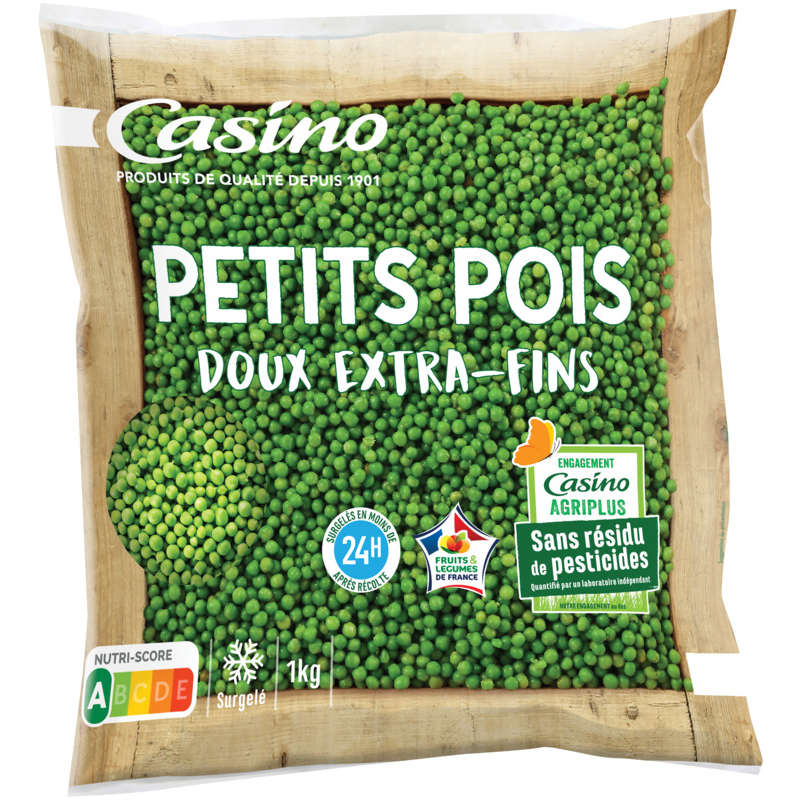 CASINO Petits pois - Doux - Extra fins - Sans résidus de pes...