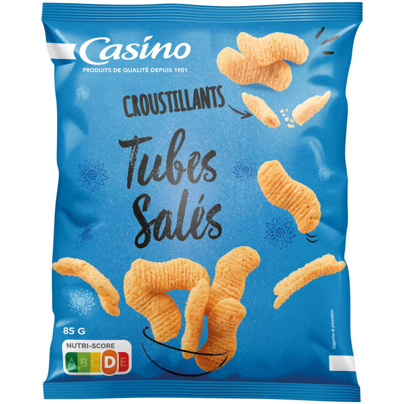 CASINO Tubes - Biscuits apéritifs - Goût salé