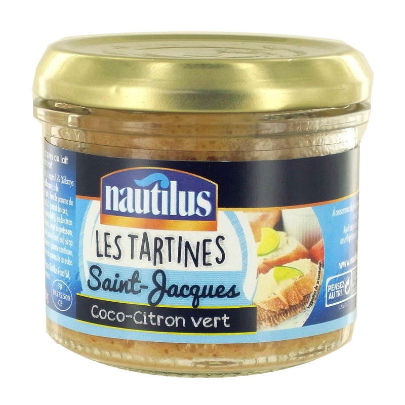 Nautilus Tartines St Jacques Citron Vert Coco 90 g - Lot de 4