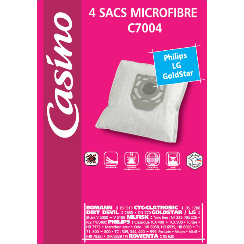 Sacs aspirateur microfibre - C7004 - x4