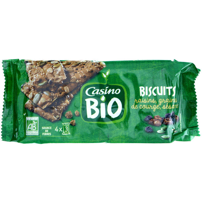 CASINO BIO Biscuits - Graines de raisins - Graines de courge...