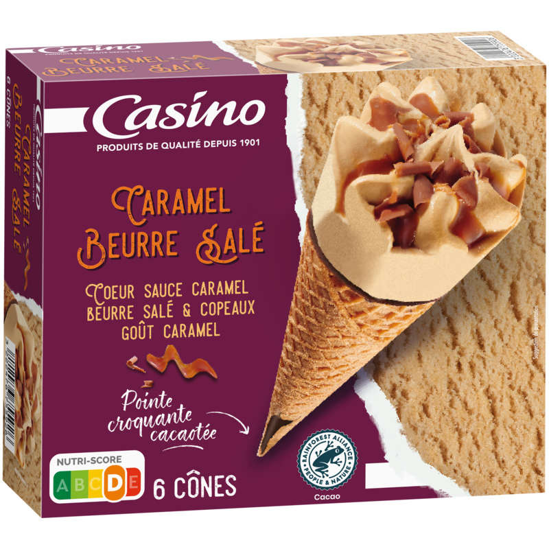 Cônes glacés - Caramel - Beurre salé - x6