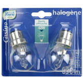 Ampoules halogènes sphérique 42w b22 x2