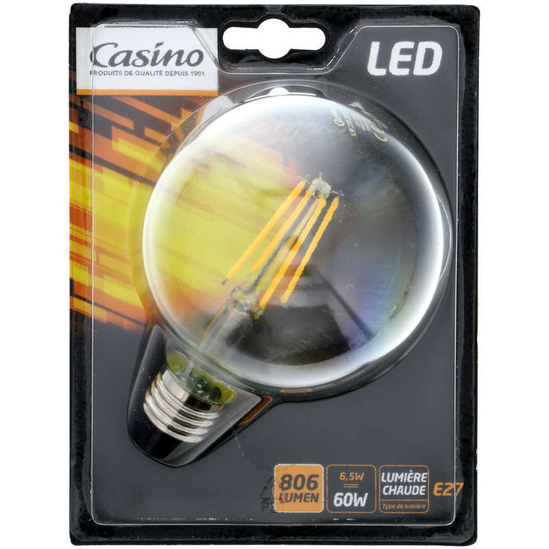 Ampoule LED - Globe - 60w - A vis E27 - Lumière chaud...
