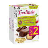 Gerlinéa Ma Pause - Barres saveur chocolat noir et blanc les 2 boites de 372g