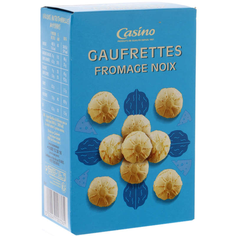 CASINO Gaufrettes - Biscuits apéritifs - Fromage noix