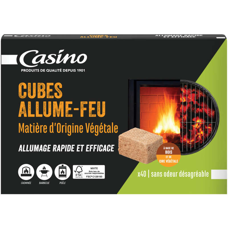 Cubes allume-feu - Origine végétale