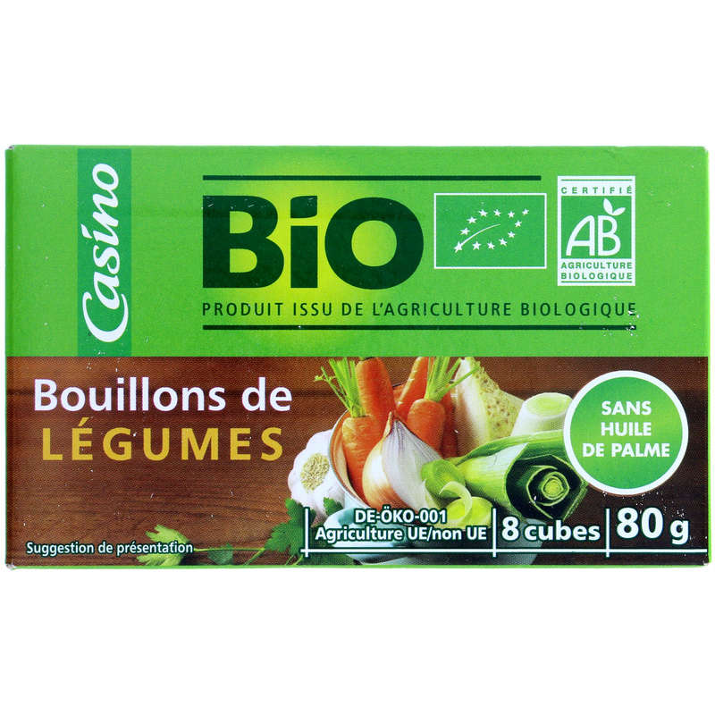 CASINO BIO Bouillons de légumes - Sans huile de pa