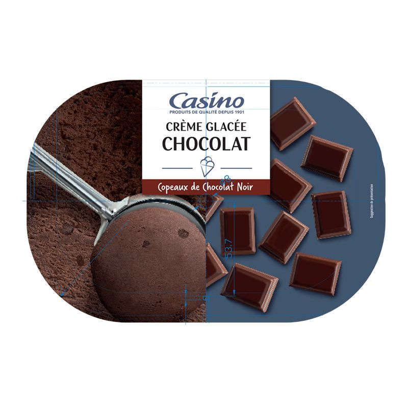 Crème glacée - Chocolat - Avec copeaux de chocolat