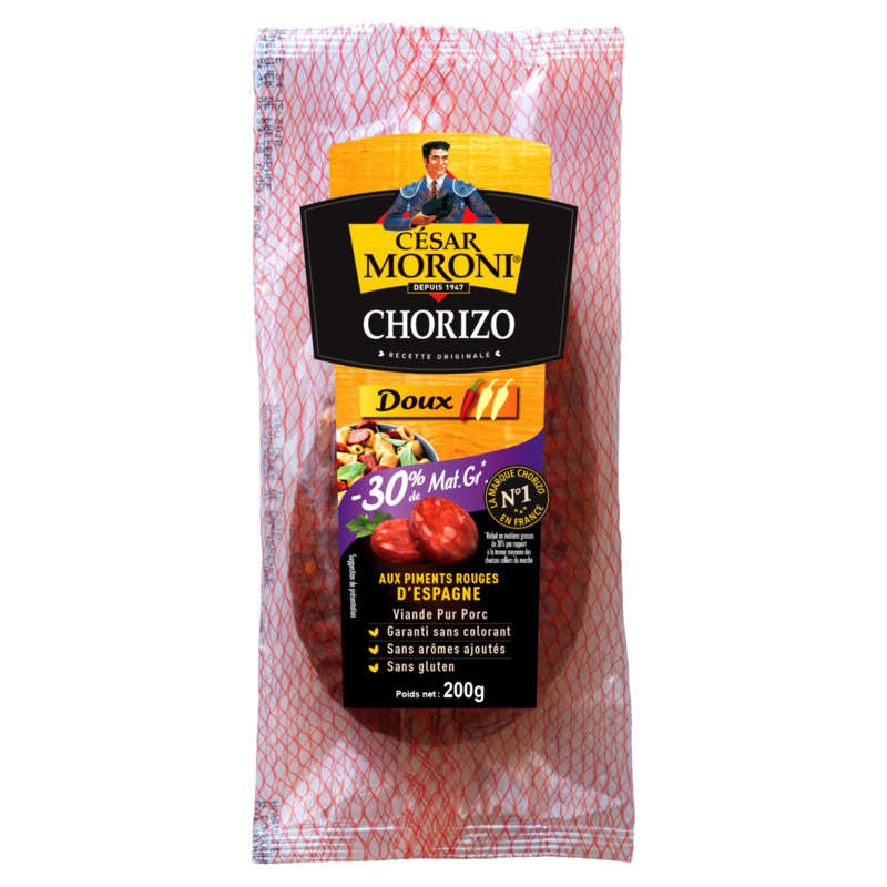 Chorizo -30% matières grasses MORONI, 200g