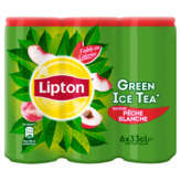 Lipton green pêche blanche boite 6x33cl