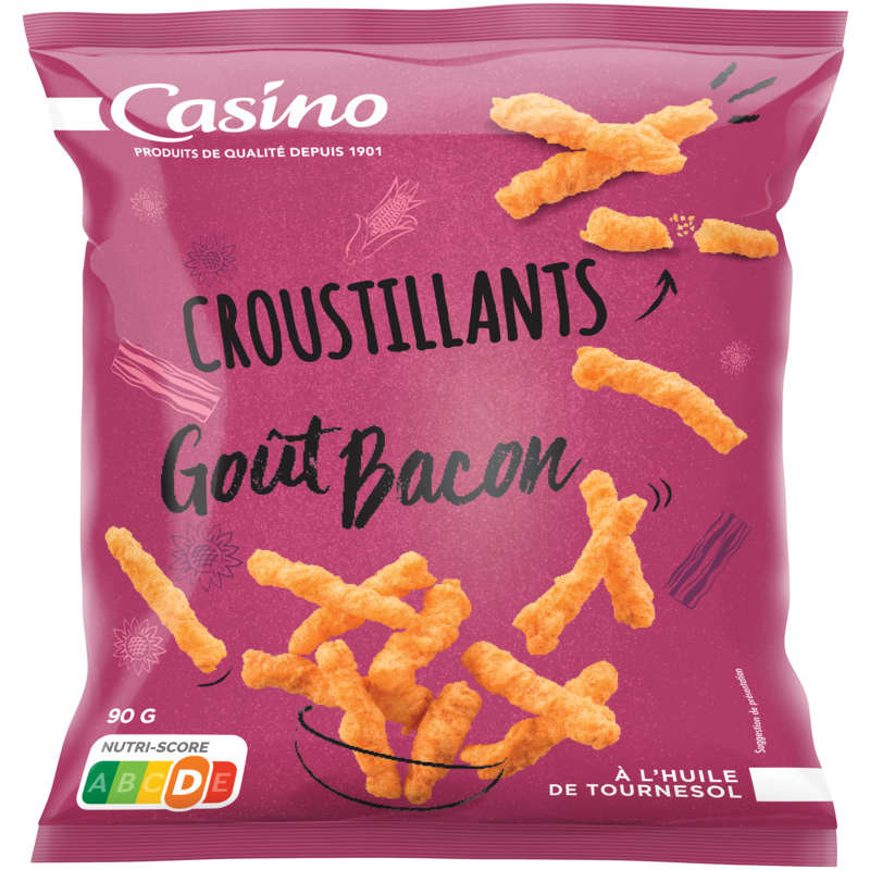 CASINO Croustillants - Biscuits apéritifs - Goût bacon