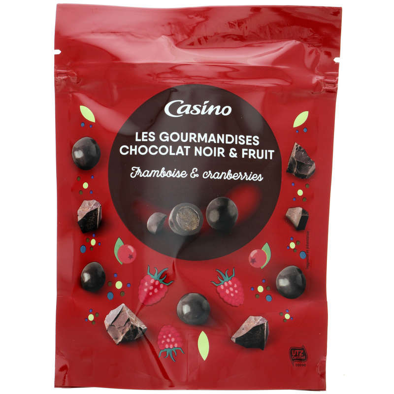 Gourmandises au chocolat noir et fruits - Bonbons - Framboise cranberries