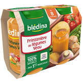 Bledina Pots Sales Printaniere De Legumes Veau 2X200G 8 mois - ( Prix Unitaire ) - Envoi Rapide Et Soignée