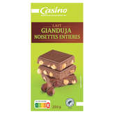 CASINO Tablette de chocolat - Lait Gianduja noiset
