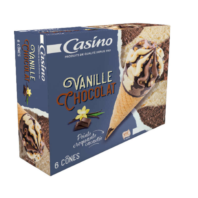 Cônes glacés - Vanille - Chocolat - x6
