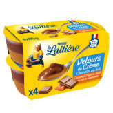 La Laitière velours de crème chocolat lait et caramel 4x85g