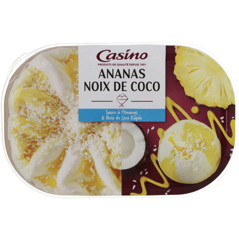 CASINO Glace - Bac - Ananas noix de coco