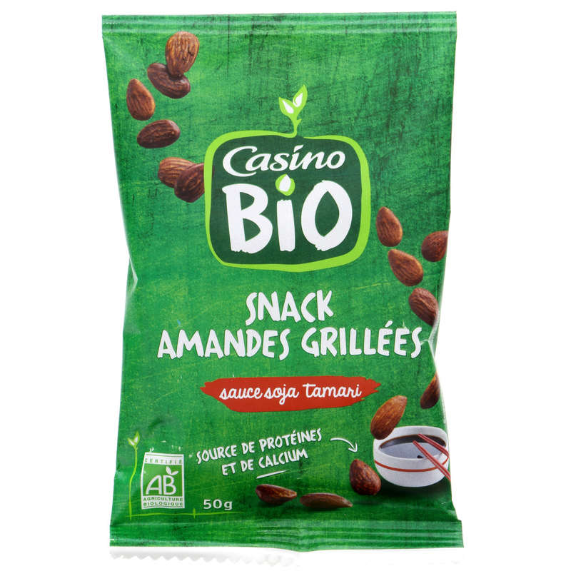 CASINO BIO Snack amandes grillées - Sauce soja Tamari - Biol...