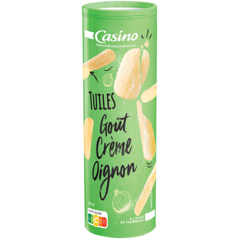CASINO Tuiles - Biscuits apéritifs - Goût crème oignon