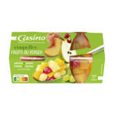 CASINO Coupelles de fruits du verger 4x113g