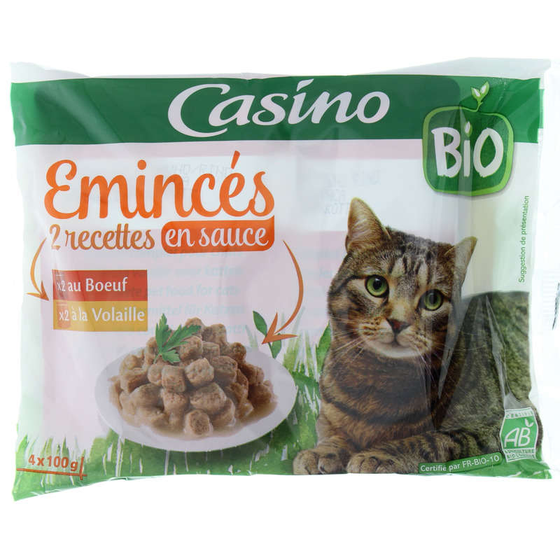 CASINO BIO Emincés en sauce pour chat - Bœuf - Volaille - Bi...