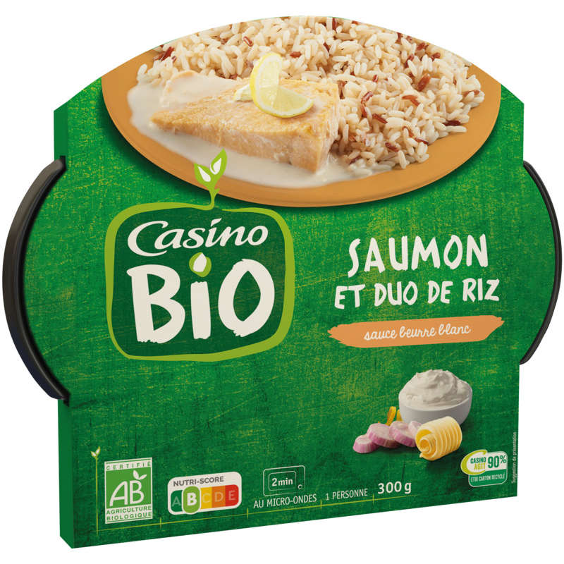CASINO BIO Saumon et duo de riz - Sauce beurre blanc - Biolo...