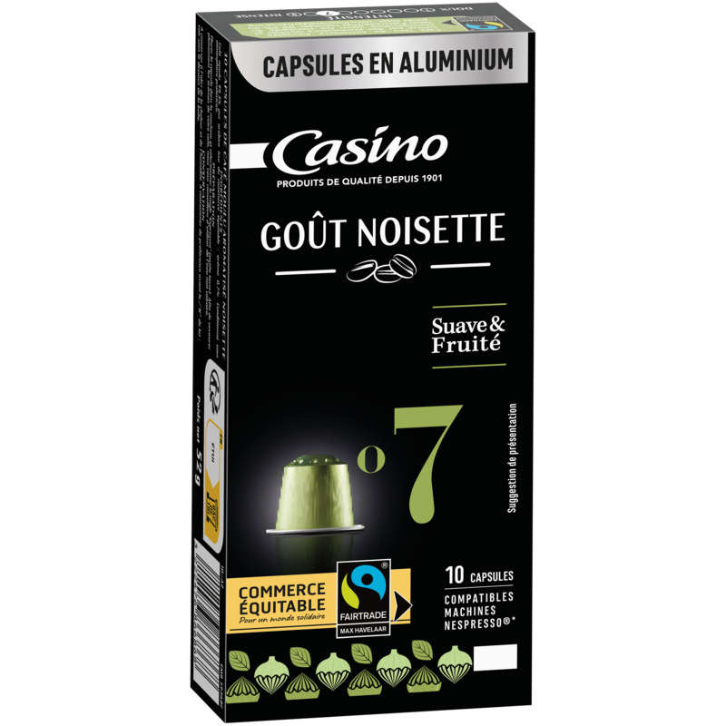 CASINO Capsules de café - Aromatisé noisette - N°7 - Compati...