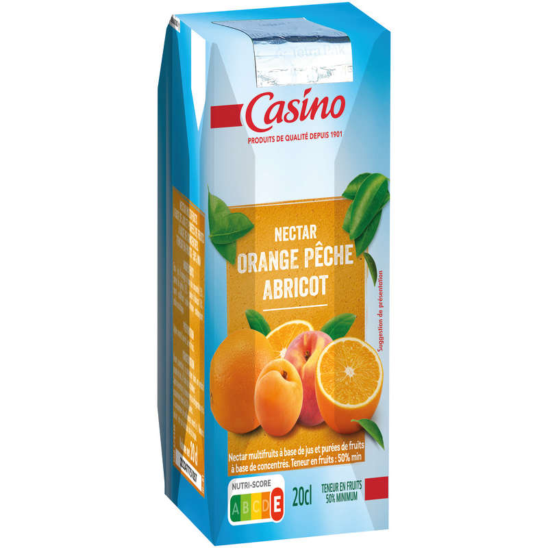 CASINO Nectar - Orange pêche abricot - Mini briques